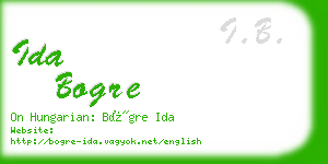 ida bogre business card